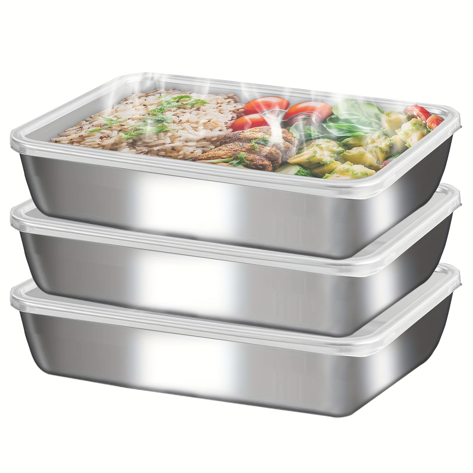 Eco-Storage | Stainless Steel Meal Prep Containers with Leakproof Design Stackable Food Storage for Organized Kitchen