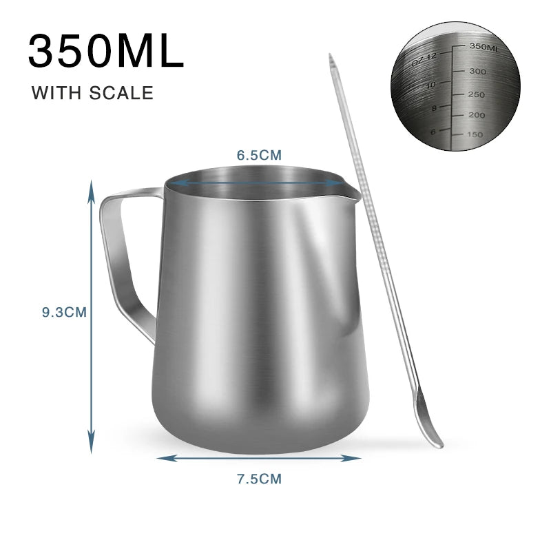 Coffee Milk Frothing Pitcher – Stainless Steel Espresso Steaming Barista Jug