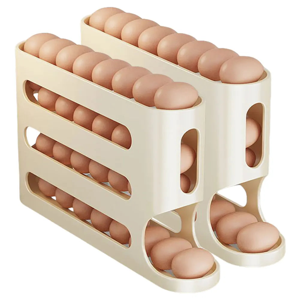 Smart Kitchen Egg Storage Box – Automatic Roll-Down Dispenser
