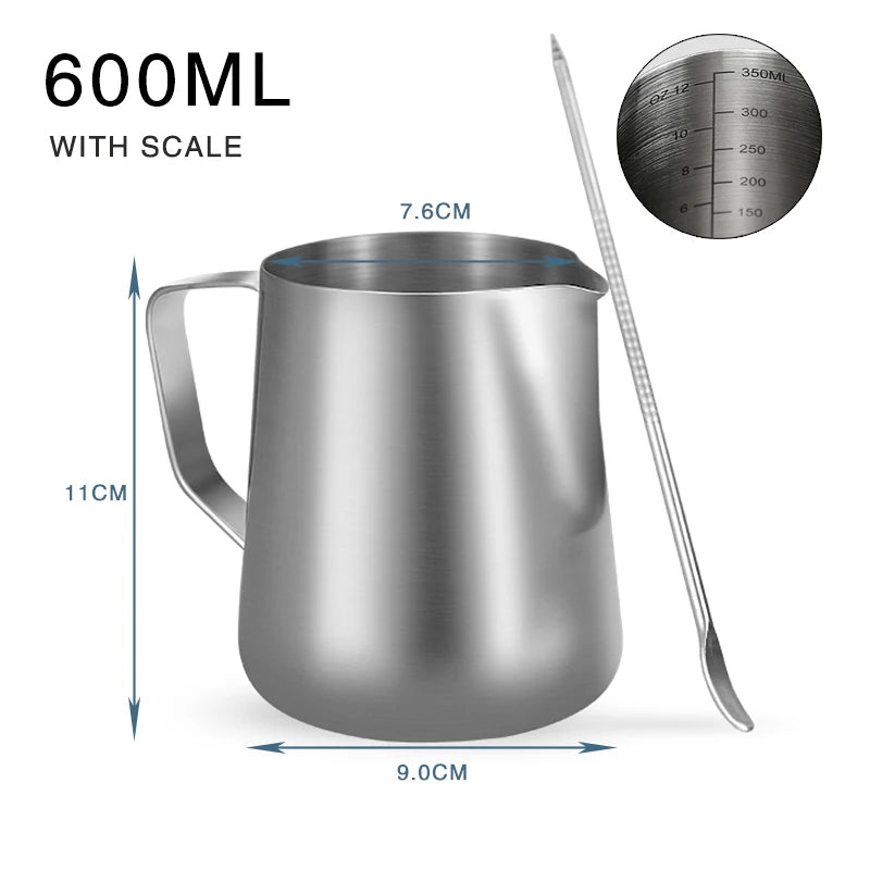 Coffee Milk Frothing Pitcher – Stainless Steel Espresso Steaming Barista Jug
