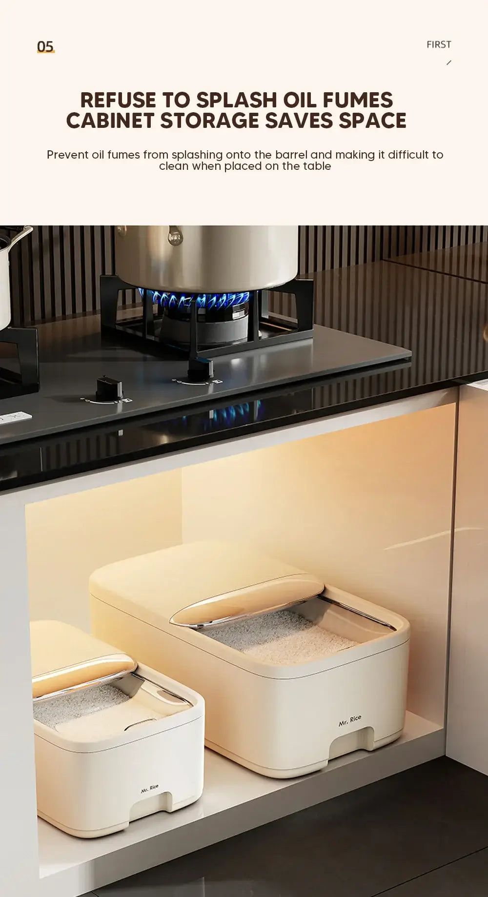 10KG Rice Storage Box Home with Lid Insect Proof