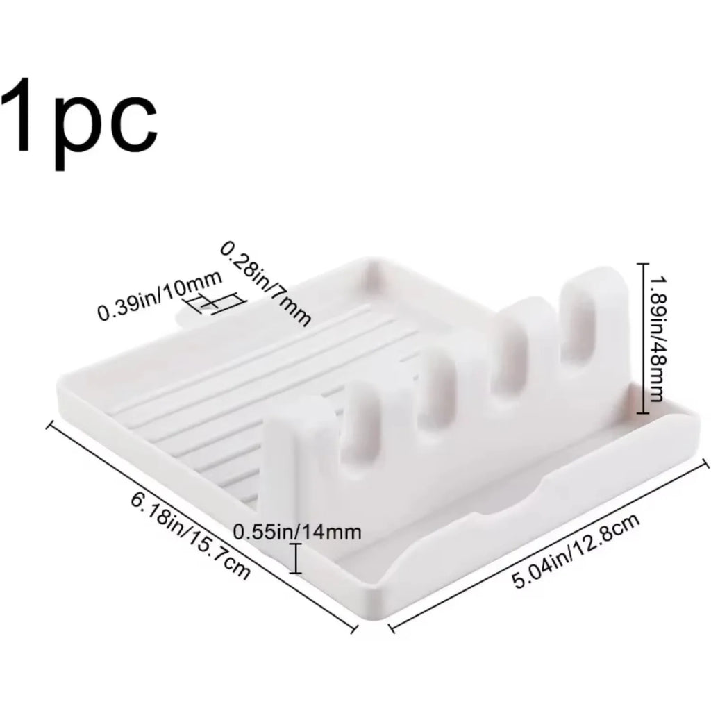 1Pc Paint Brush Rest Holder White Plastic 4 Slots Paintings Brushes Rests Drip Tray Pad