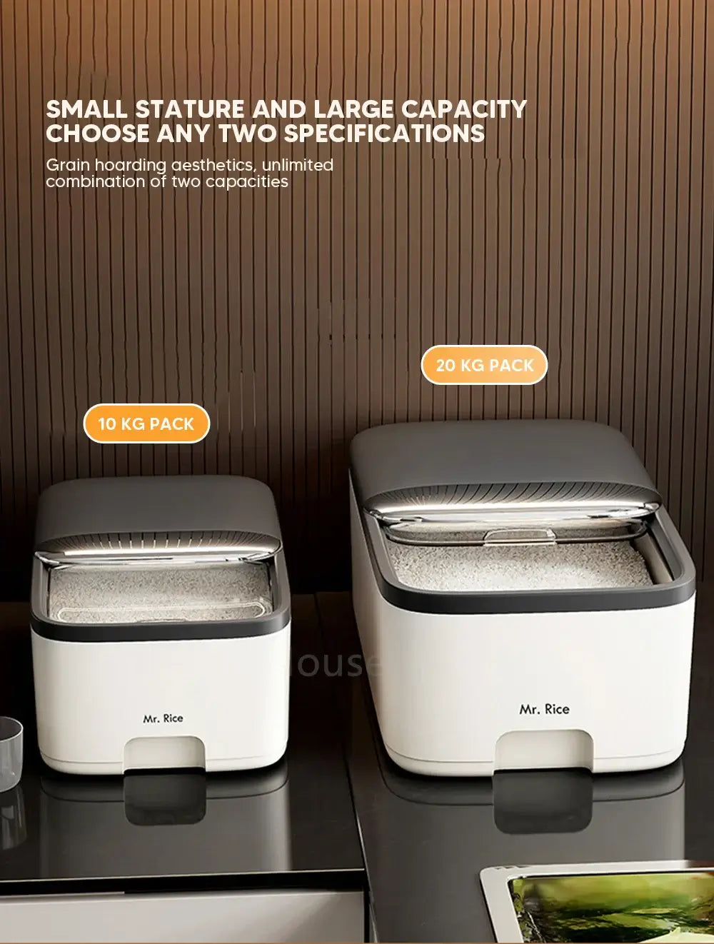 10KG Rice Storage Box Home with Lid Insect Proof