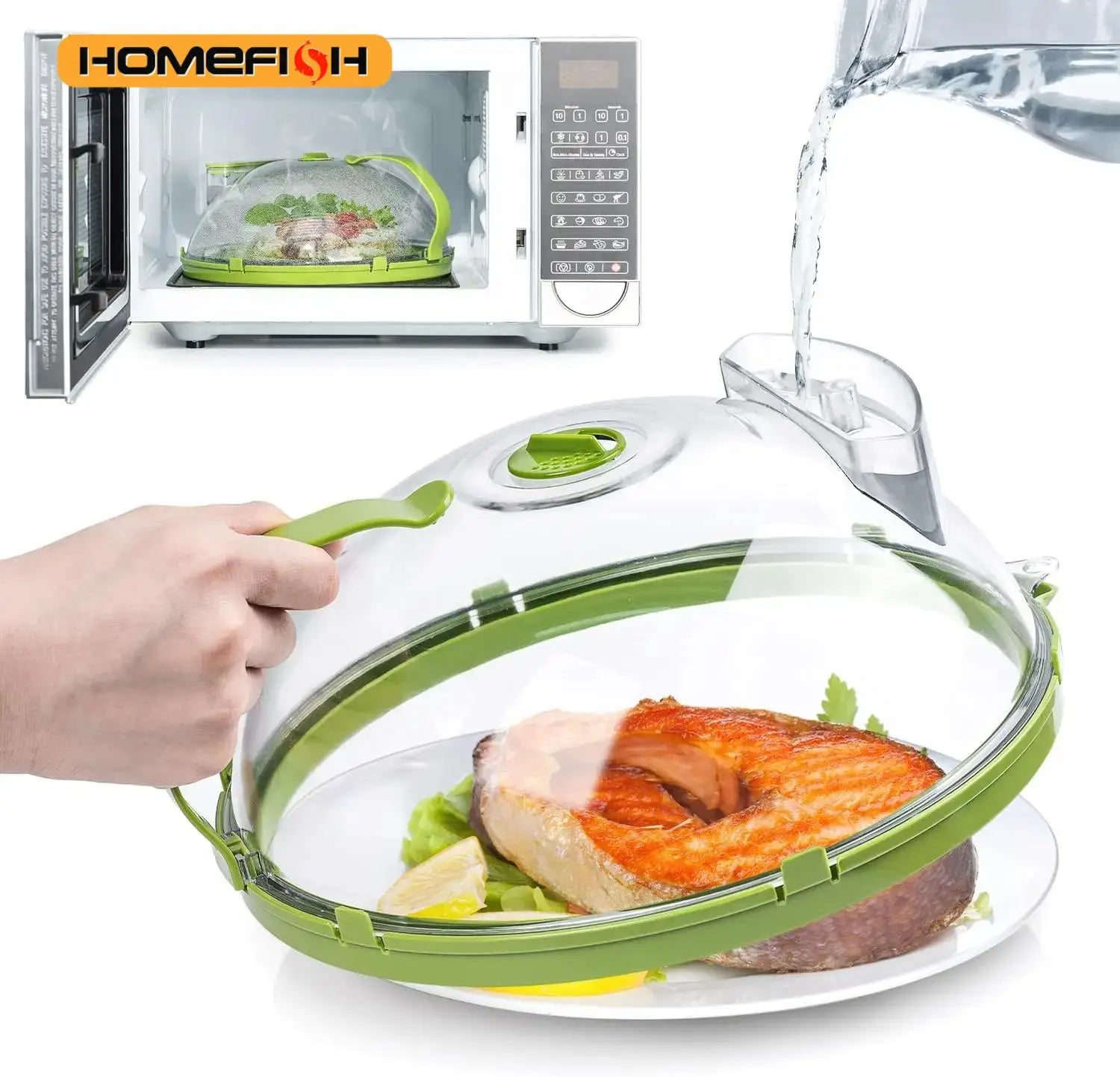 Microwave Food Cover Clear Microwave Splash Guard with Steamer and Handle