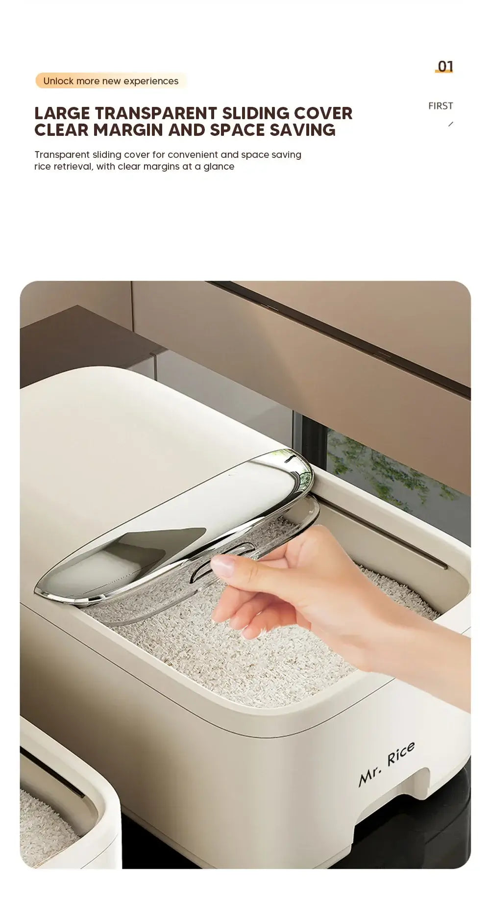 10KG Rice Storage Box Home with Lid Insect Proof