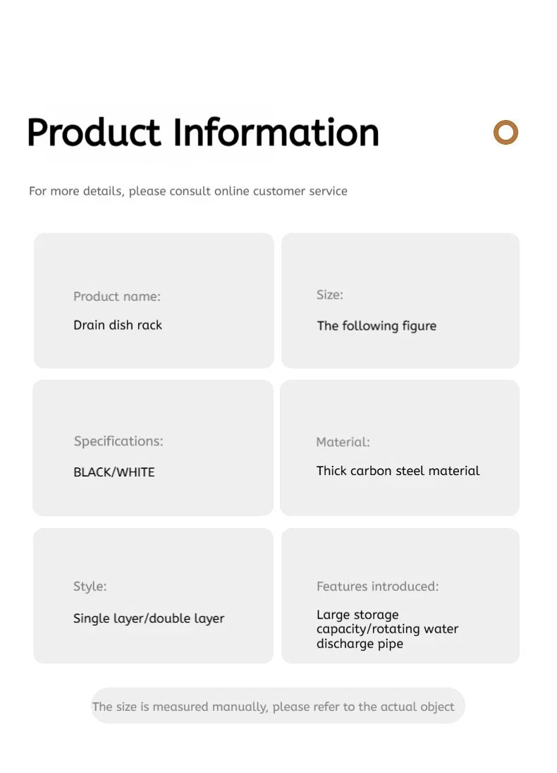 360 Degree Rotating Storage Rack, Double Layer Drying Rack With Drain