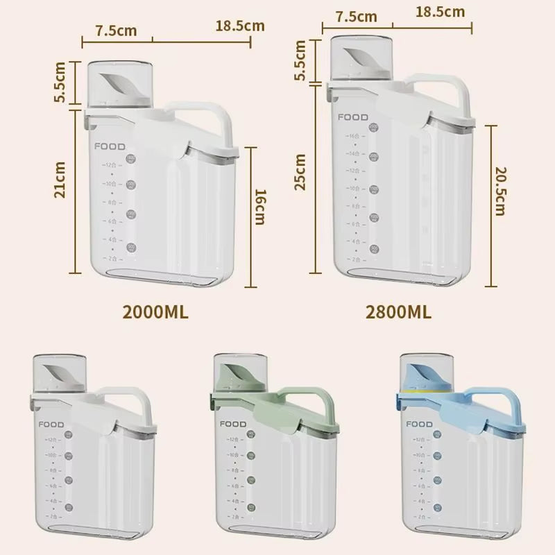 Moisture-Proof Storage Container for Grains Food Snacks Transparent Sealed Food Storage Jar Kitchen Organizer for Dry Foods